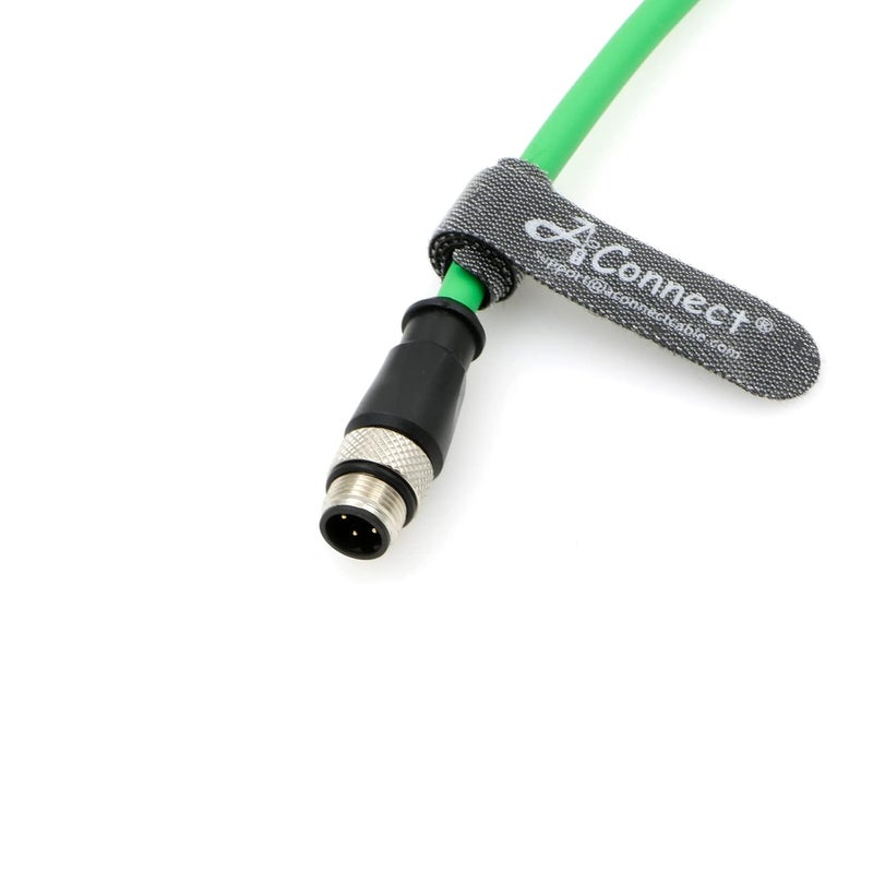 AConnect D-Code Cable M12 4 Pin Male to RJ45 Male Cat5e High Flexible Waterproof Ethernet Shielded Cable Industrial for Industrial Camera 33Ft/10M - Image 3